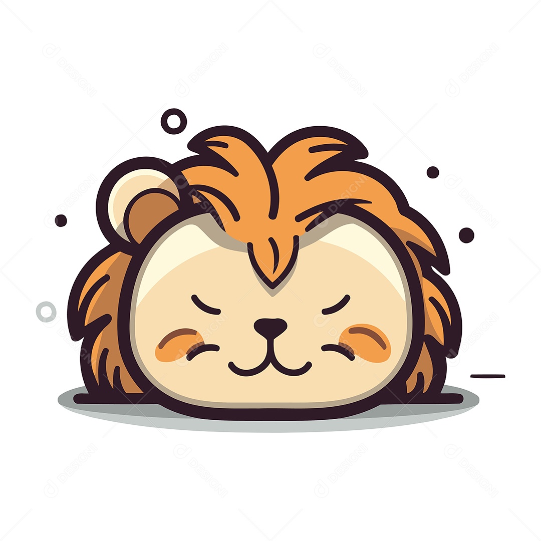 Filhote de Leão Desenho Animado Ilustração Vetor EPS