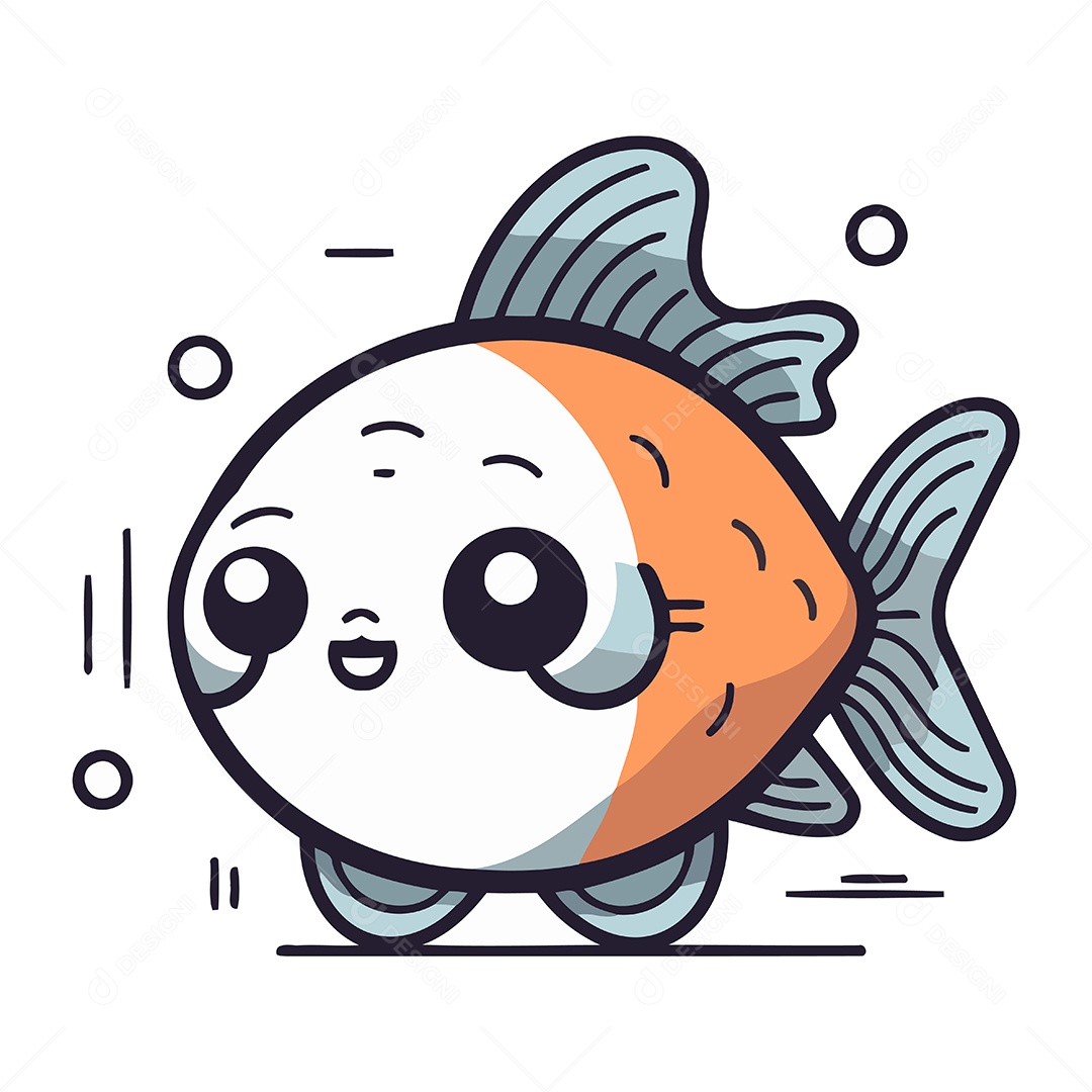 Peixe de Desenho Animado Ilustração Vetor EPS