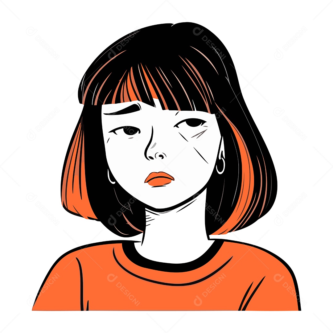 Mulher de Desenho Animado Ilustração Vetor EPS