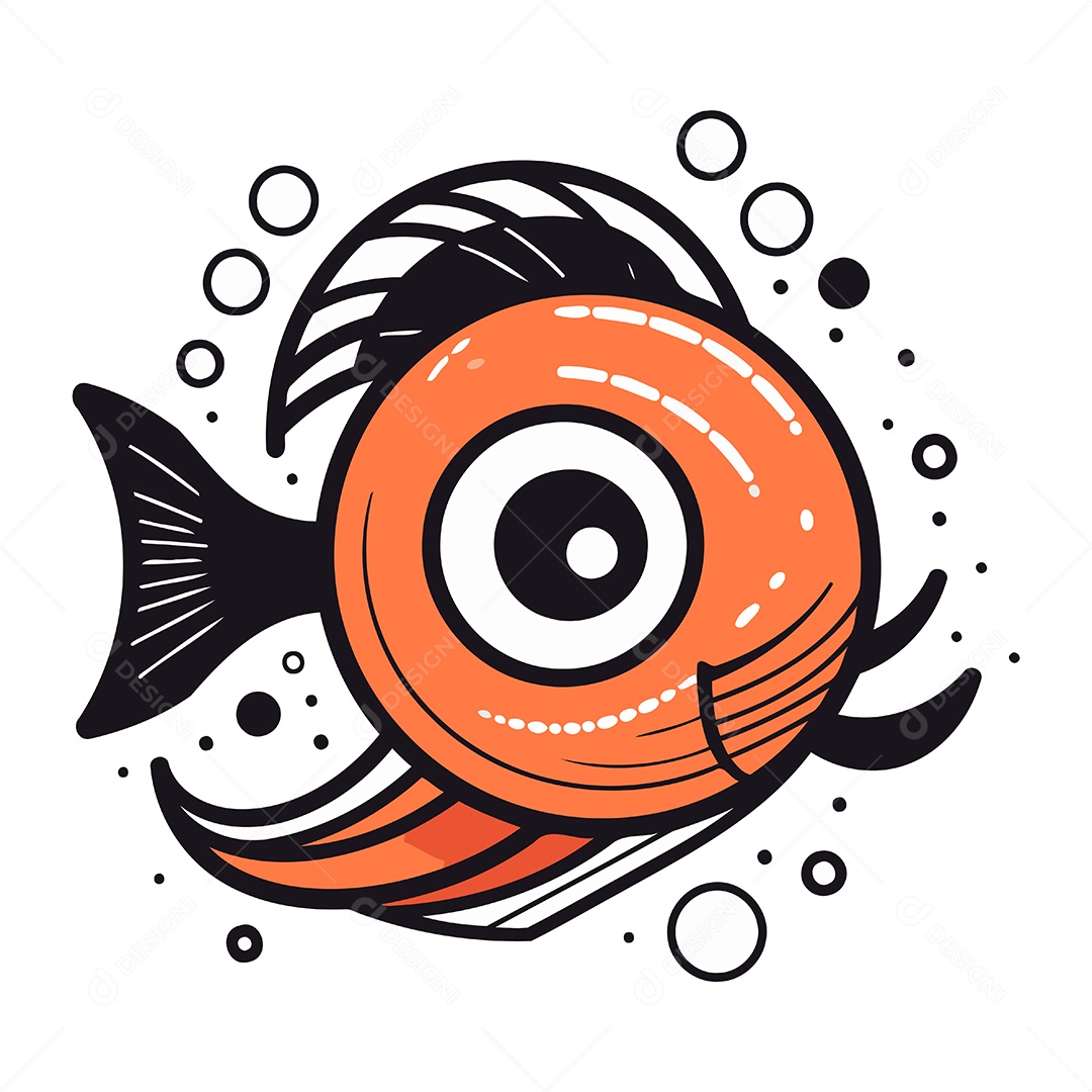 Peixe de Desenho Animado Ilustração Vetor EPS