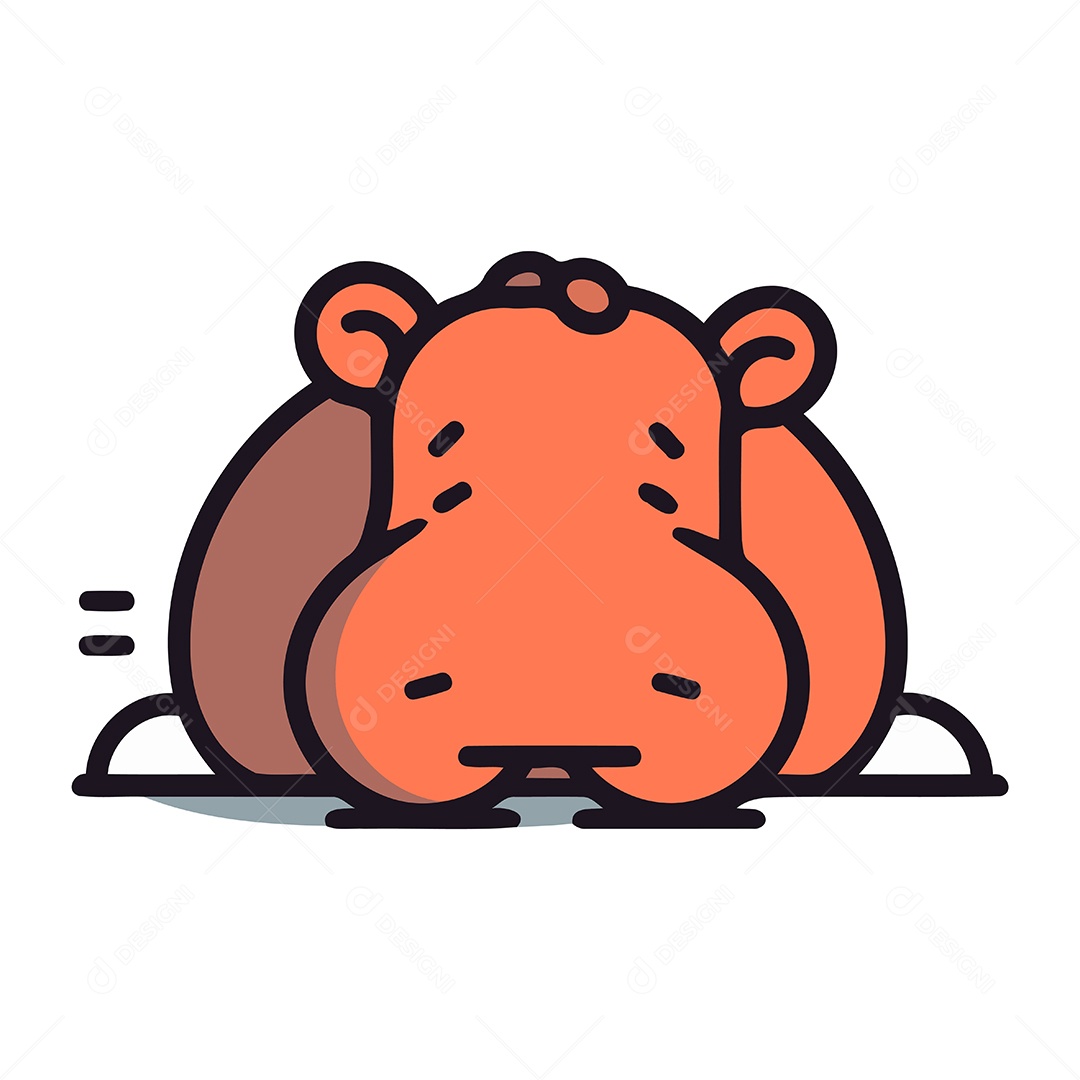 Hipopótamo de Desenho Animado Ilustração Vetor EPS