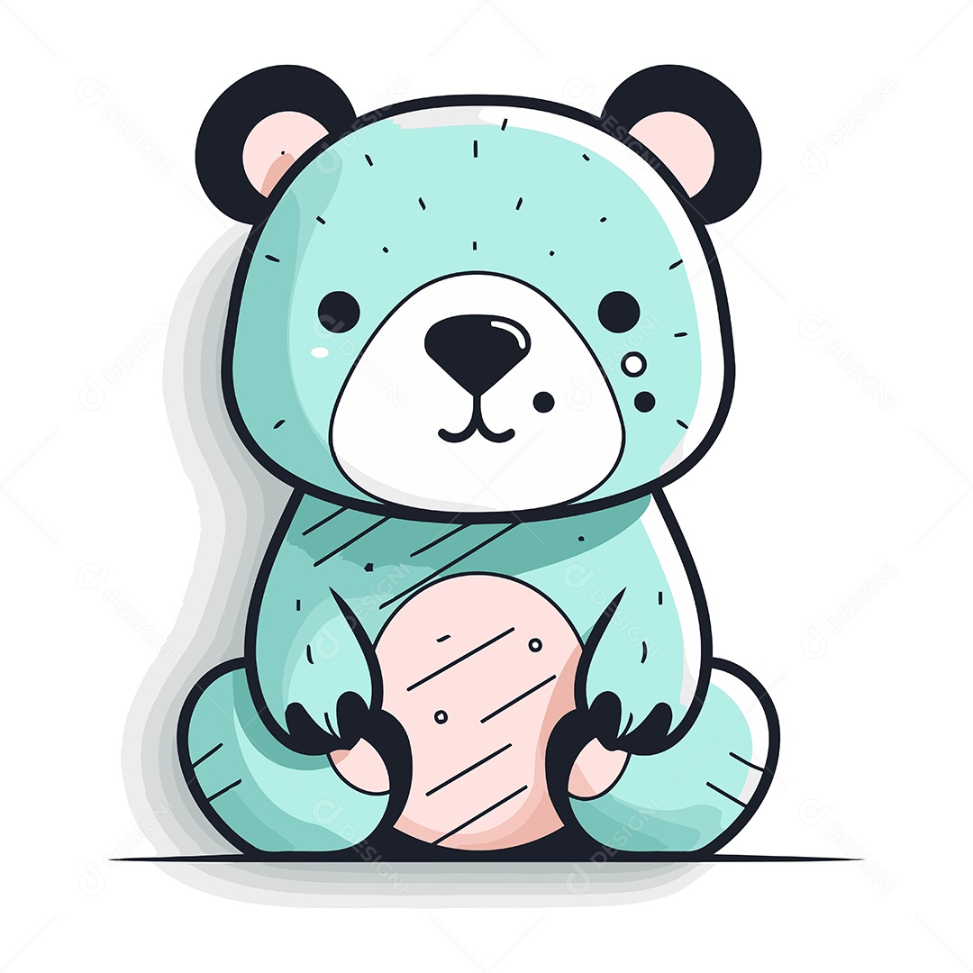 Ursinho de Pelúcia Fofo Ilustração Vetor EPS