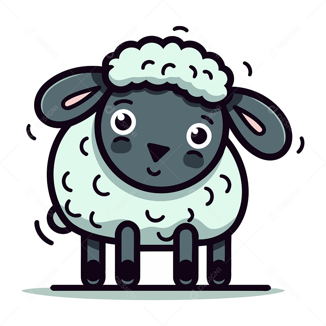Ovelha de Desenho Animado Ilustração Vetor EPS