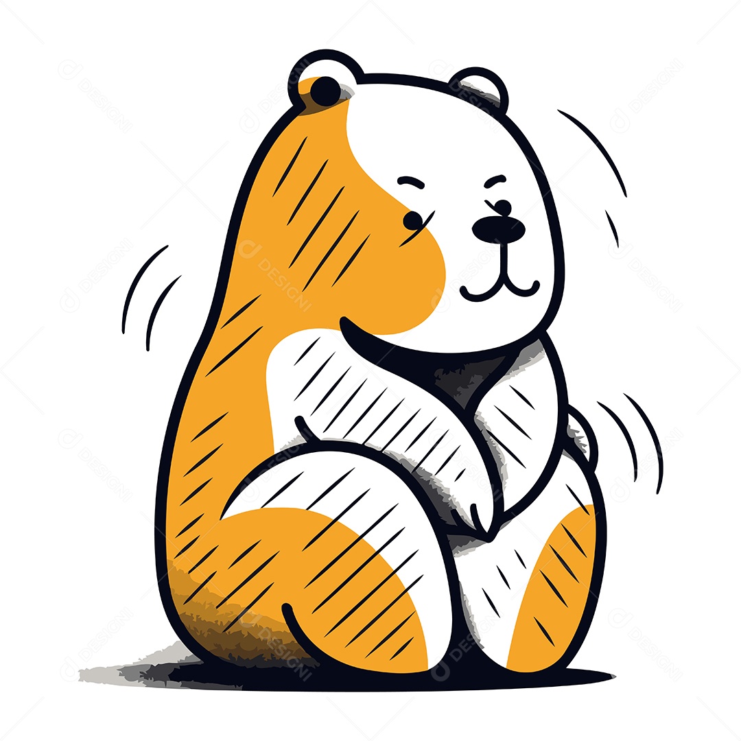 Hamster Fofo de Desenho Animado Ilustração Vetor EPS