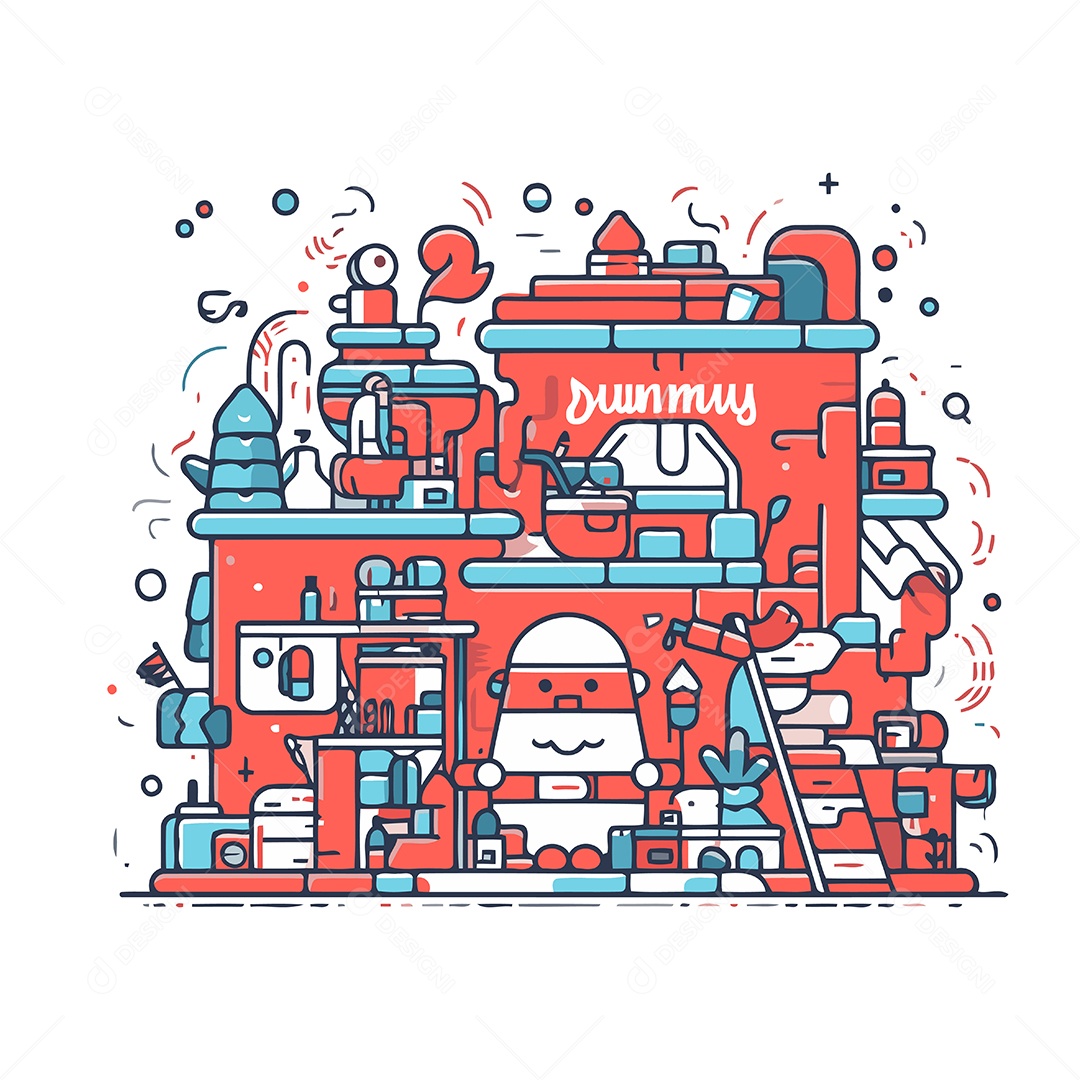 Quarto Infantil com Brinquedos de Desenho Animado Ilustração Vetor EPS