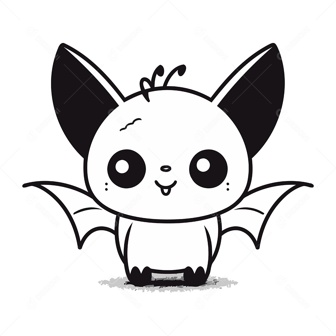 Morcego de Desenho Animado Ilustração Vetor EPS