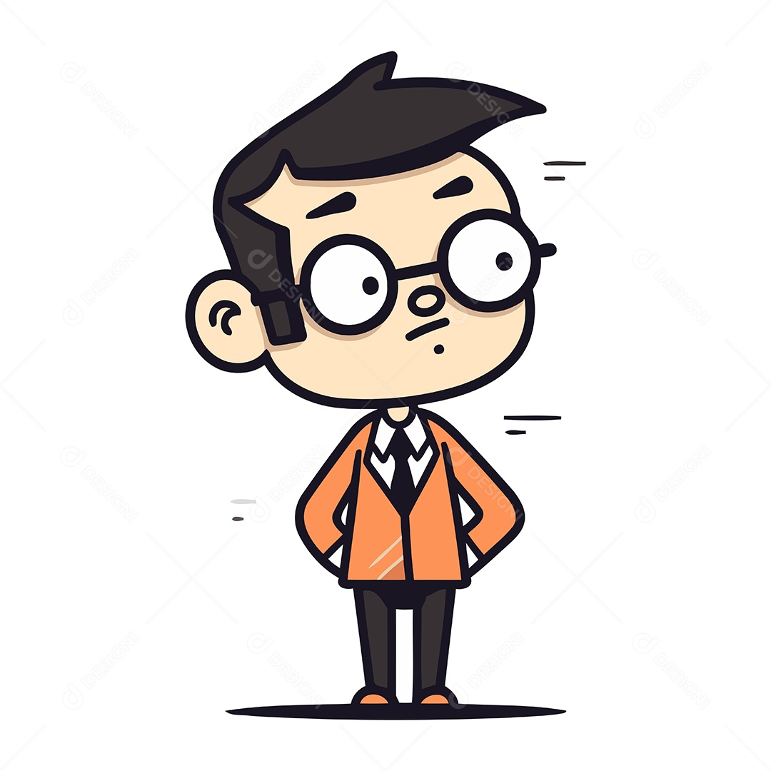 Empresário de Desenho Animado Ilustração Vetor EPS