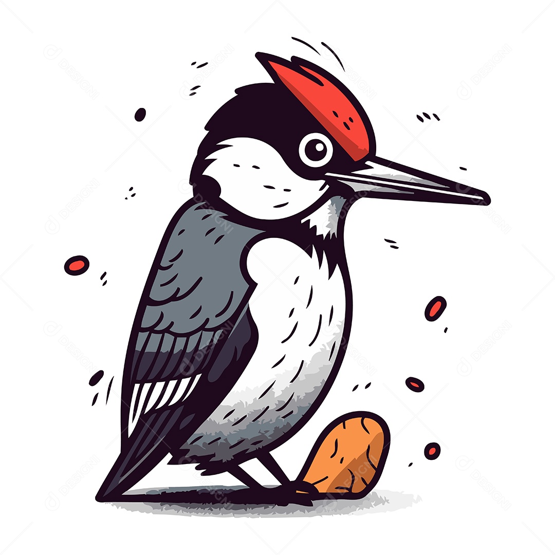 Pica Pau de Desenho Animado Ilustração Vetor EPS