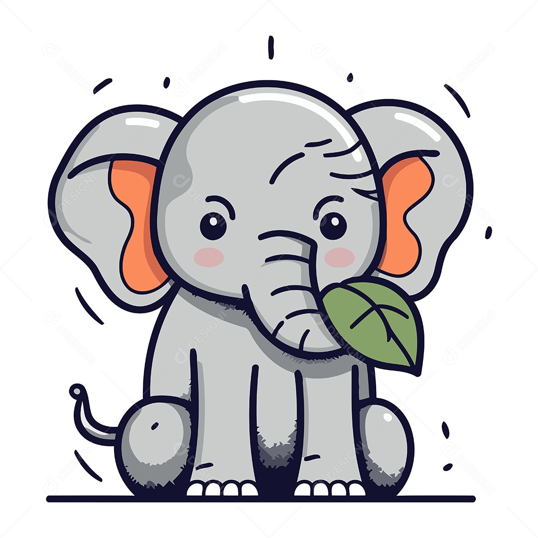 Elefante de Desenho Animado Ilustração Vetor EPS