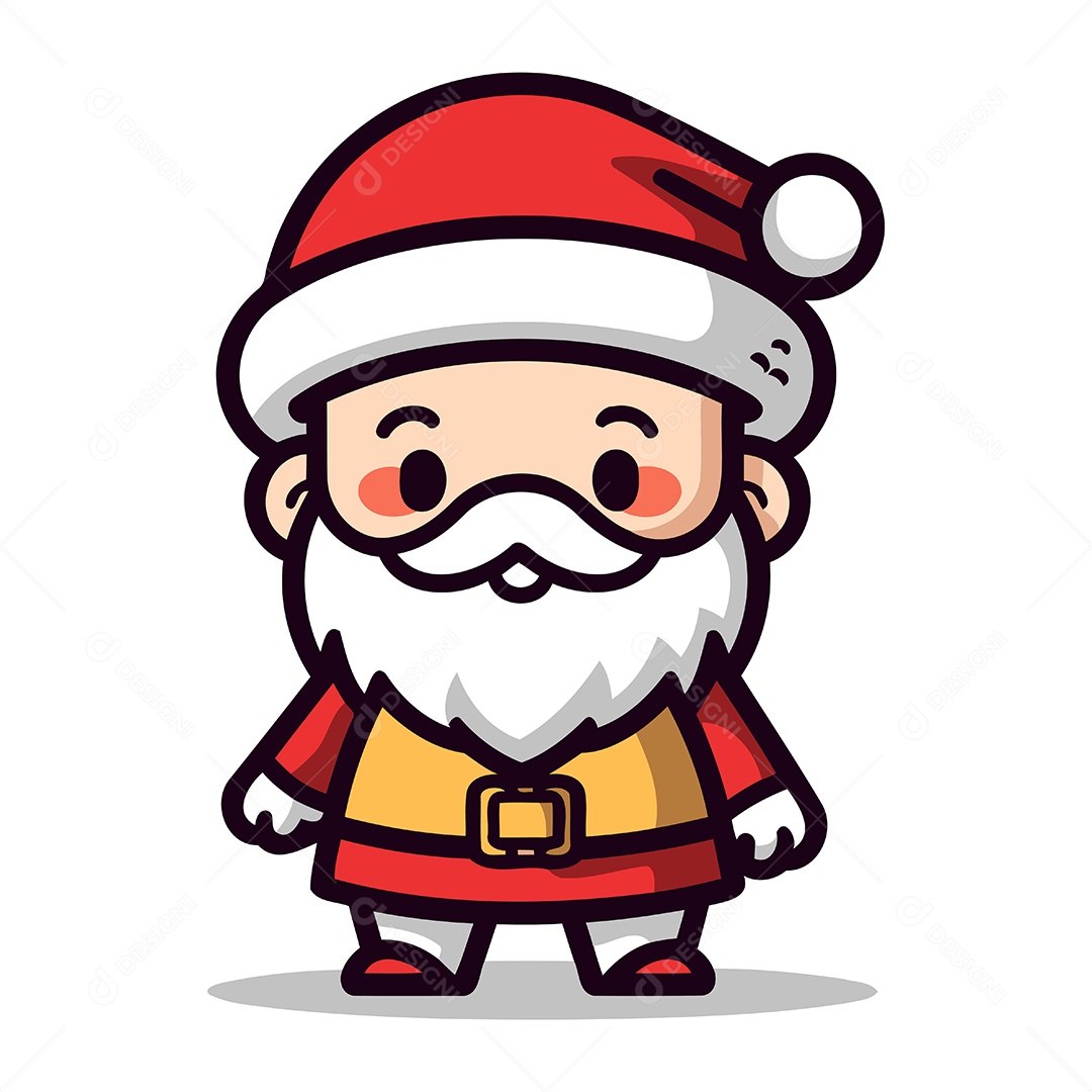 Papai Noel Fofo de Desenho Animado Ilustração Vetor EPS