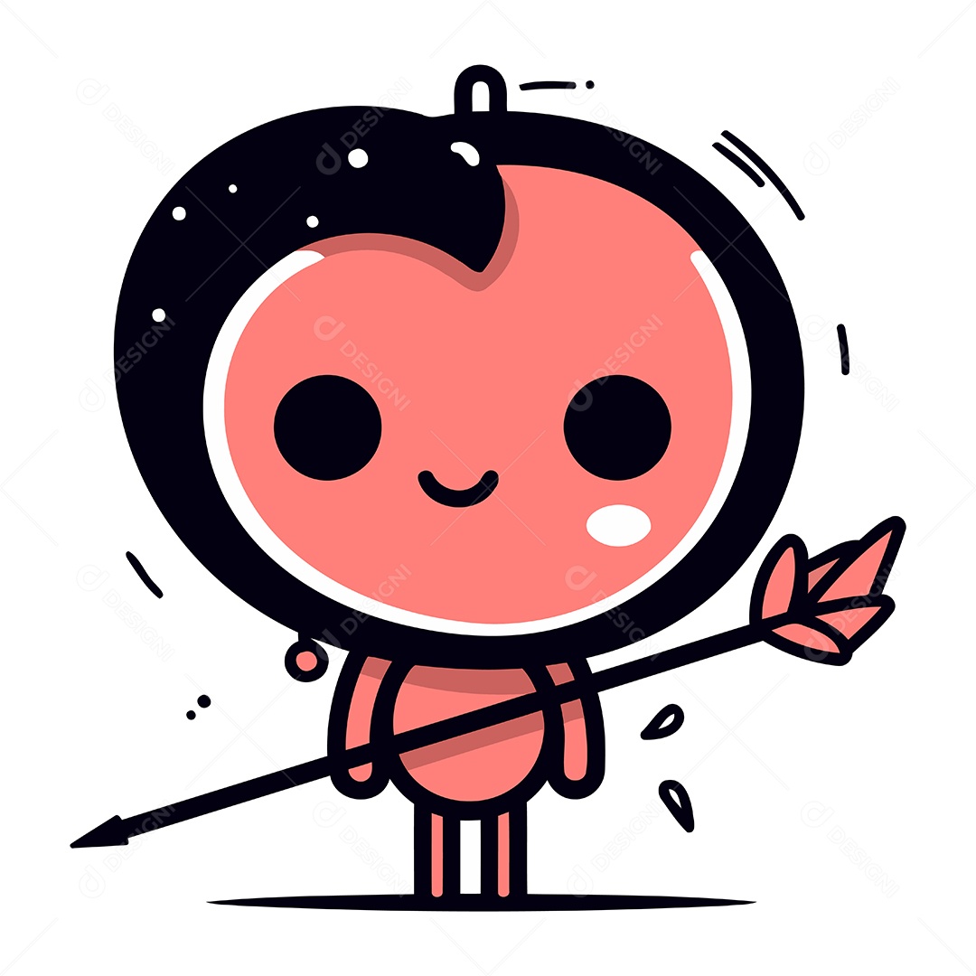 Personagem com Arco e Flecha Ilustração Vetor EPS