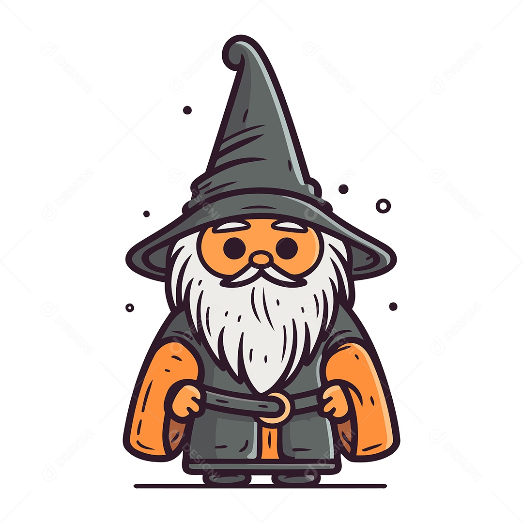 Gnomo de Desenho Animado Ilustração Vetor EPS