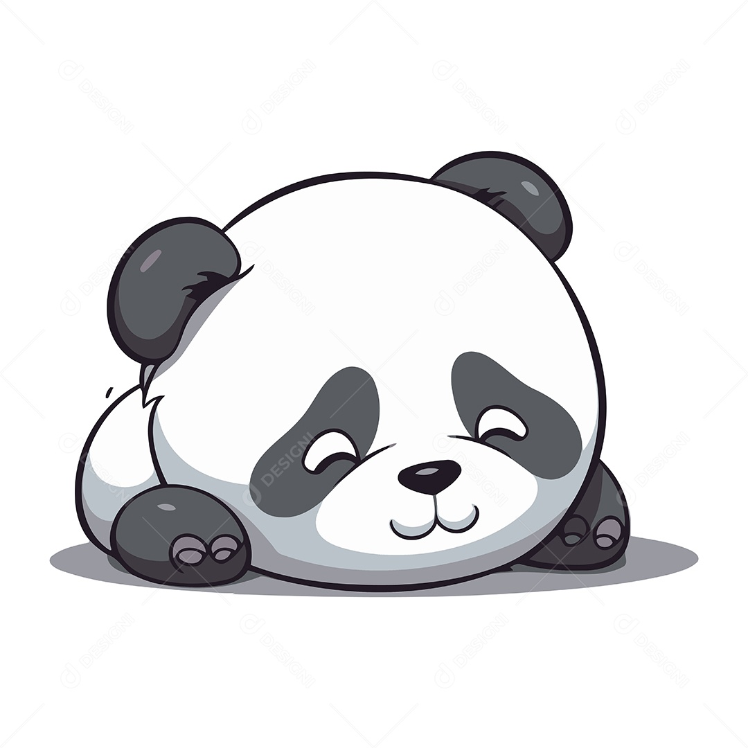 Panda Fofo de Desenho Animado Ilustração Vetor EPS