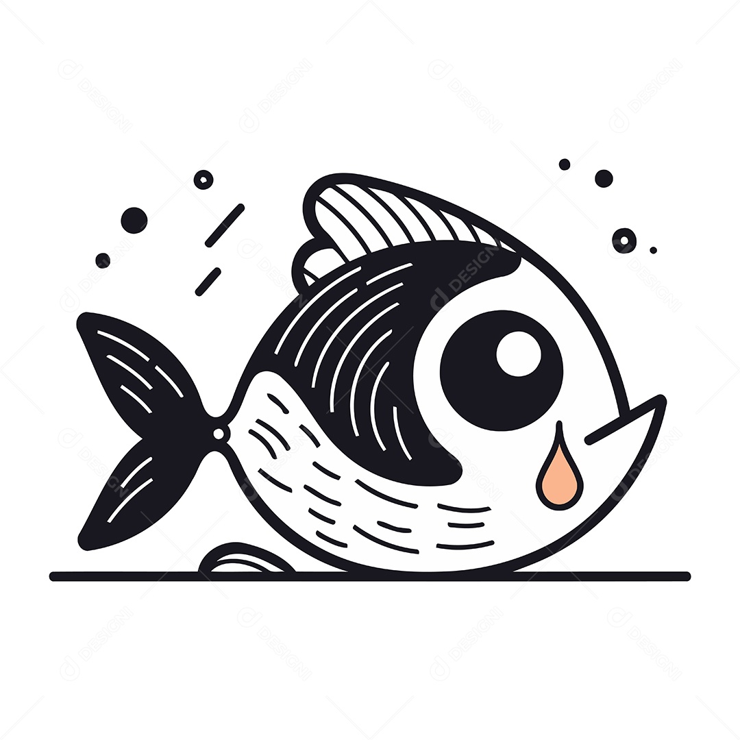 Peixe de Desenho Animado Ilustração Vetor EPS