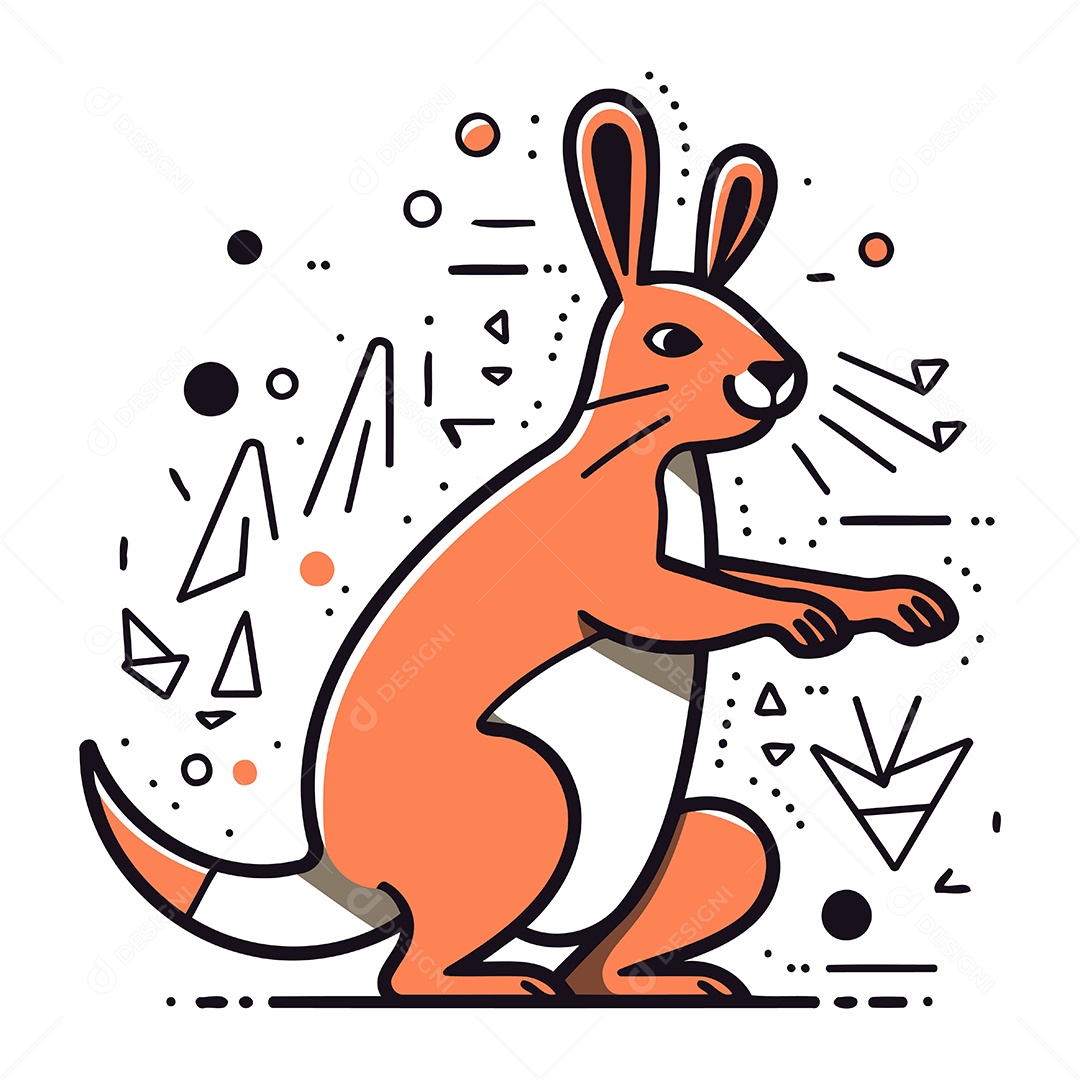 Canguru de Desenho Animado Ilustração Vetor EPS