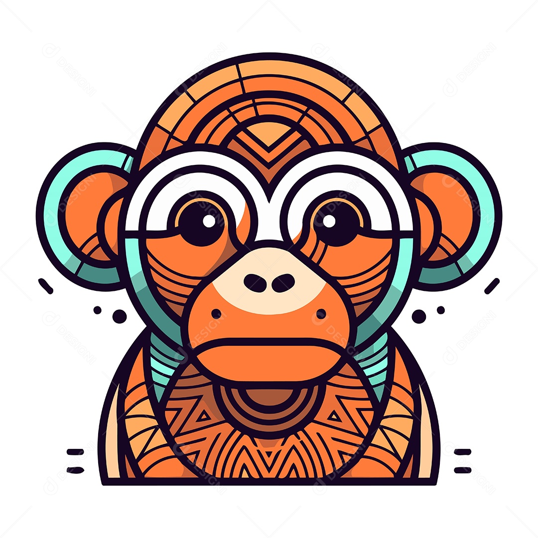 Macaco de Desenho Animado Ilustração Vetor EPS