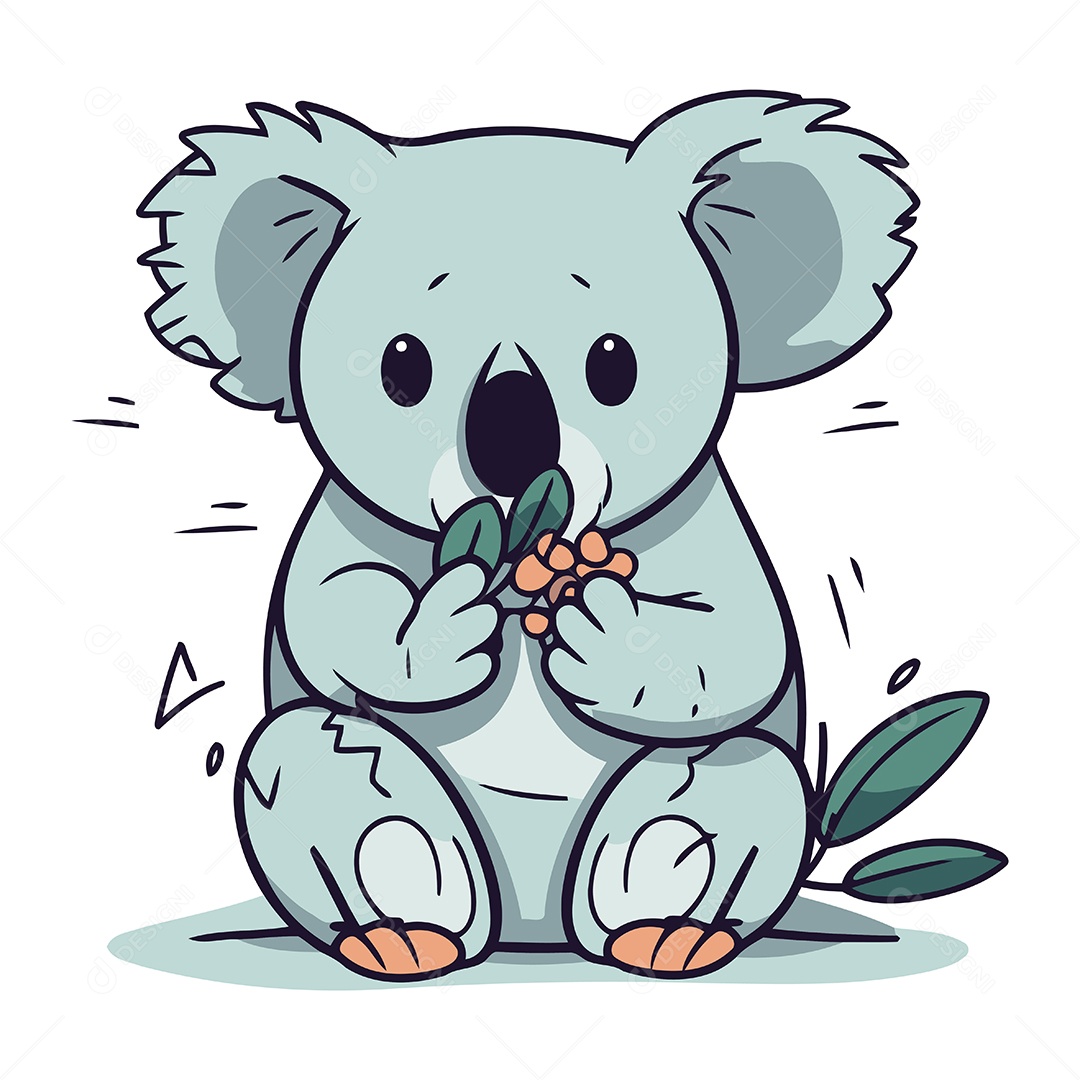 Coala de Desenho Animado Ilustração Vetor EPS