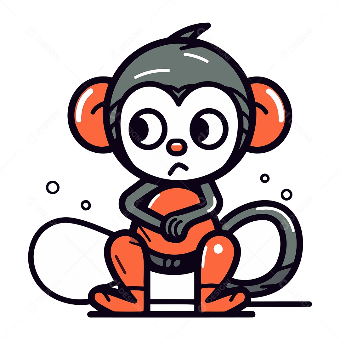 Macaco de Desenho Animado Ilustração Vetor EPS