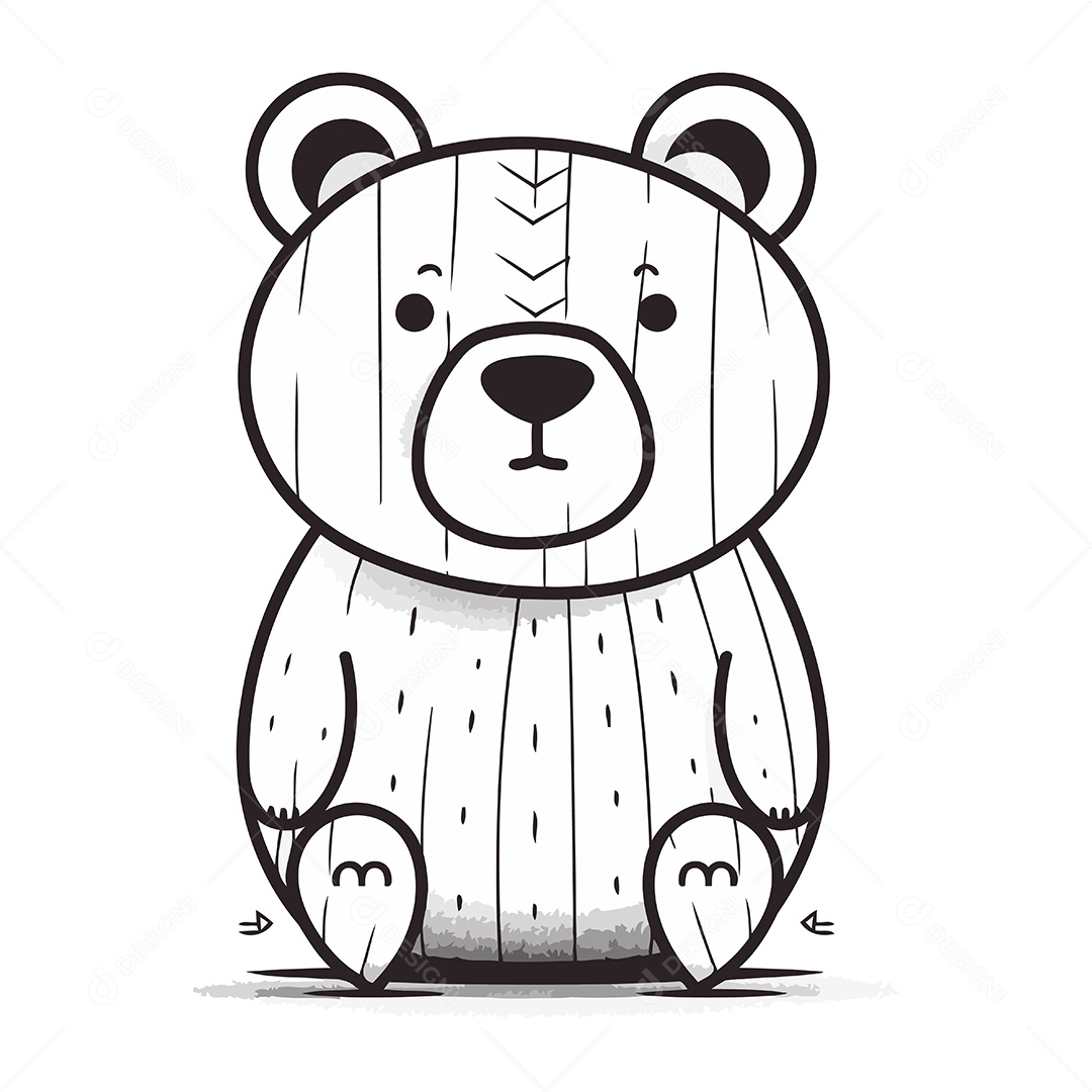 Urso de Desenho Animado Ilustração Vetor EPS