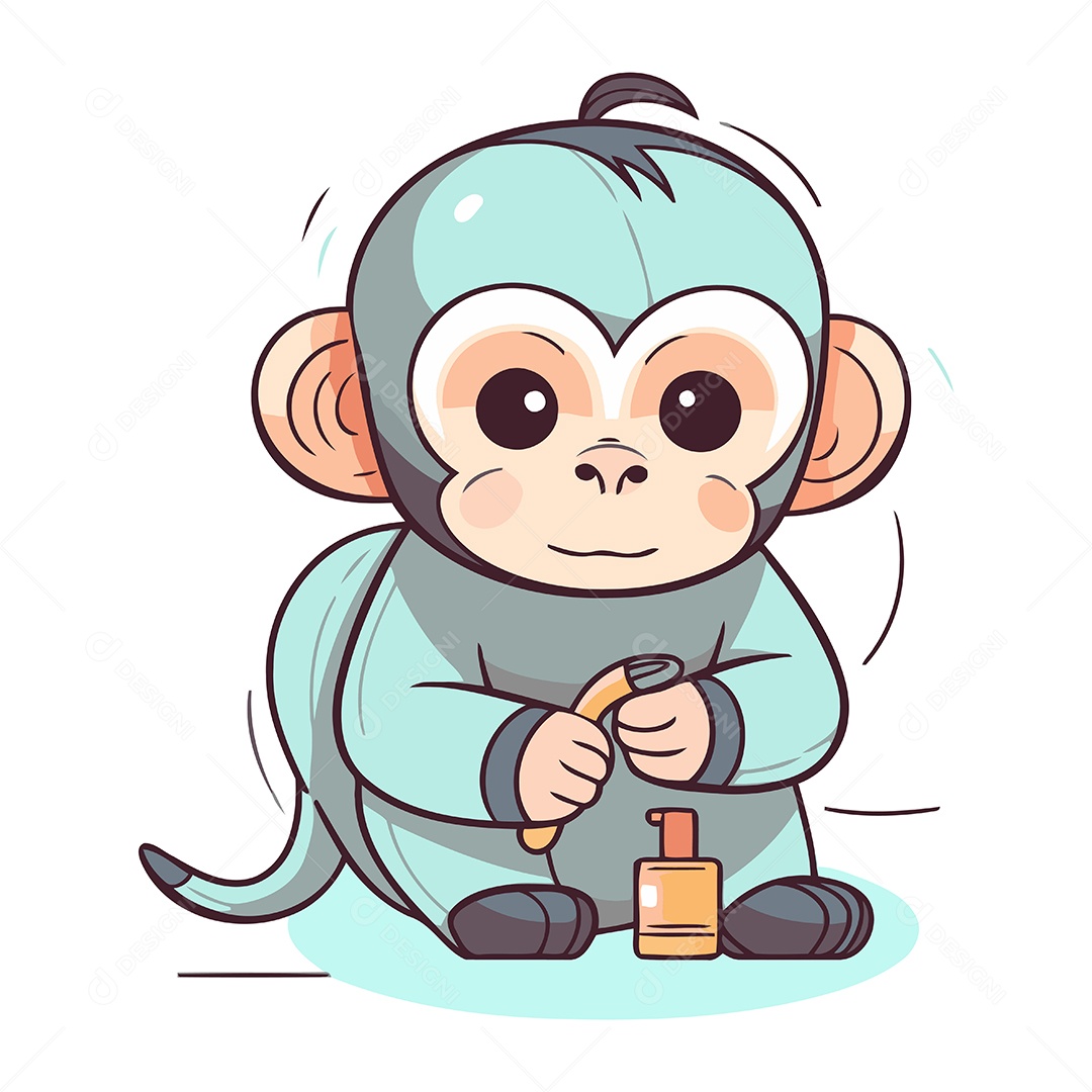 Macaco de Desenho Animado Ilustração Vetor EPS