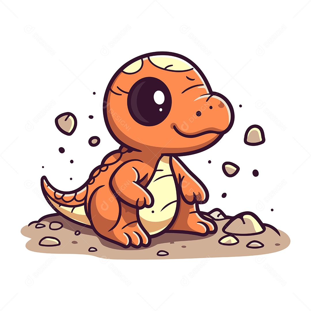 Filhote de Dinossauro Ilustração Vetor EPS