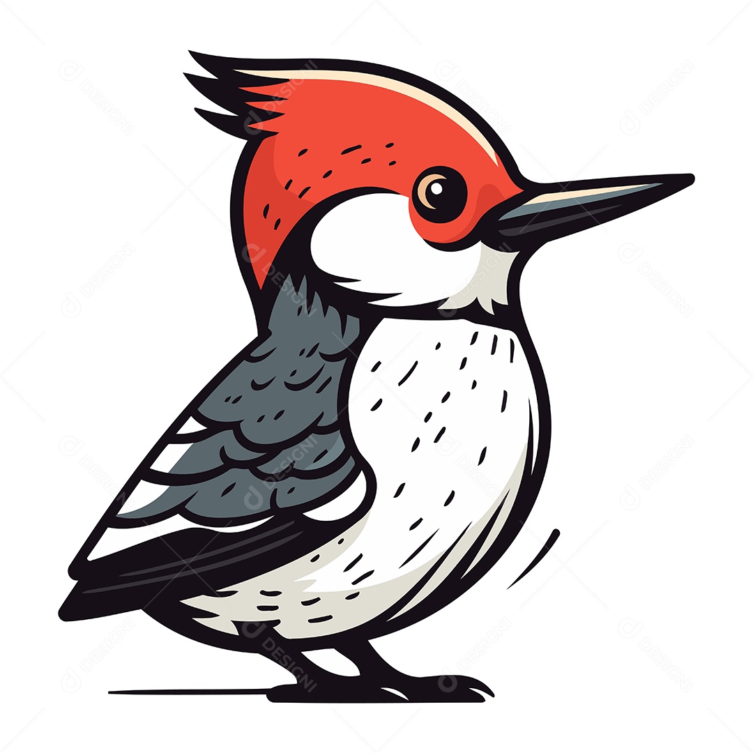 Pica Pau de Desenho Animado Ilustração Vetor EPS