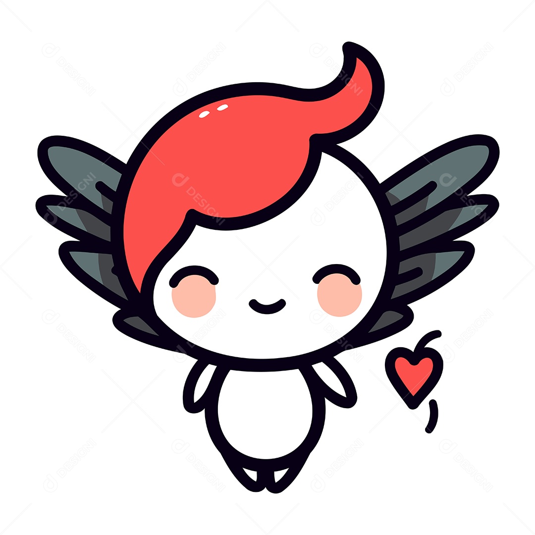 Cupido Fofo de Desenho Animado Ilustração Vetor EPS