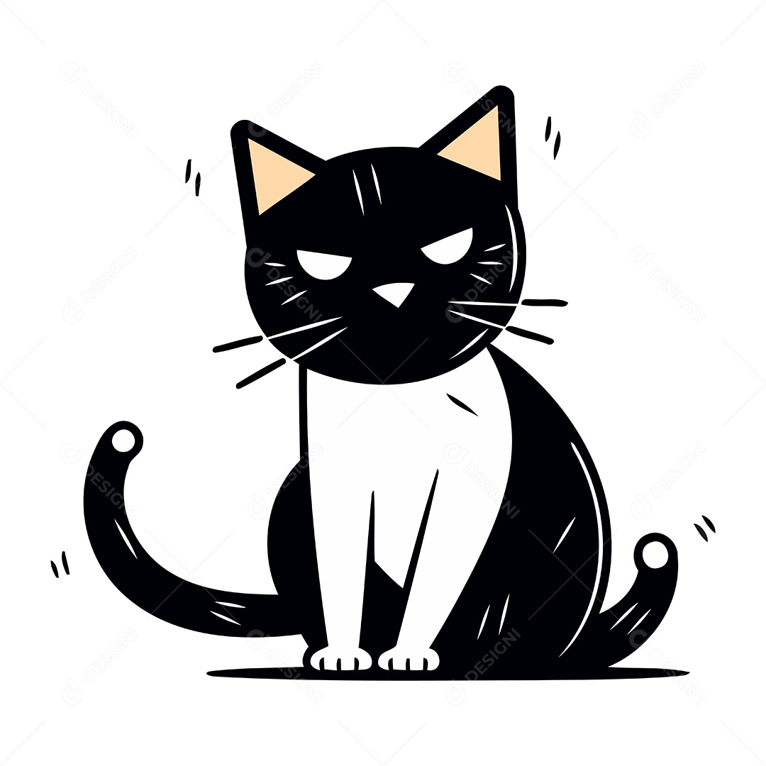 Gato de Desenho Animado Ilustração Vetor EPS
