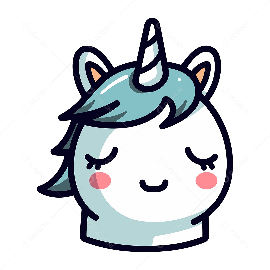 Unicórnio Bonito de Desenho Animado Ilustração Vetor EPS