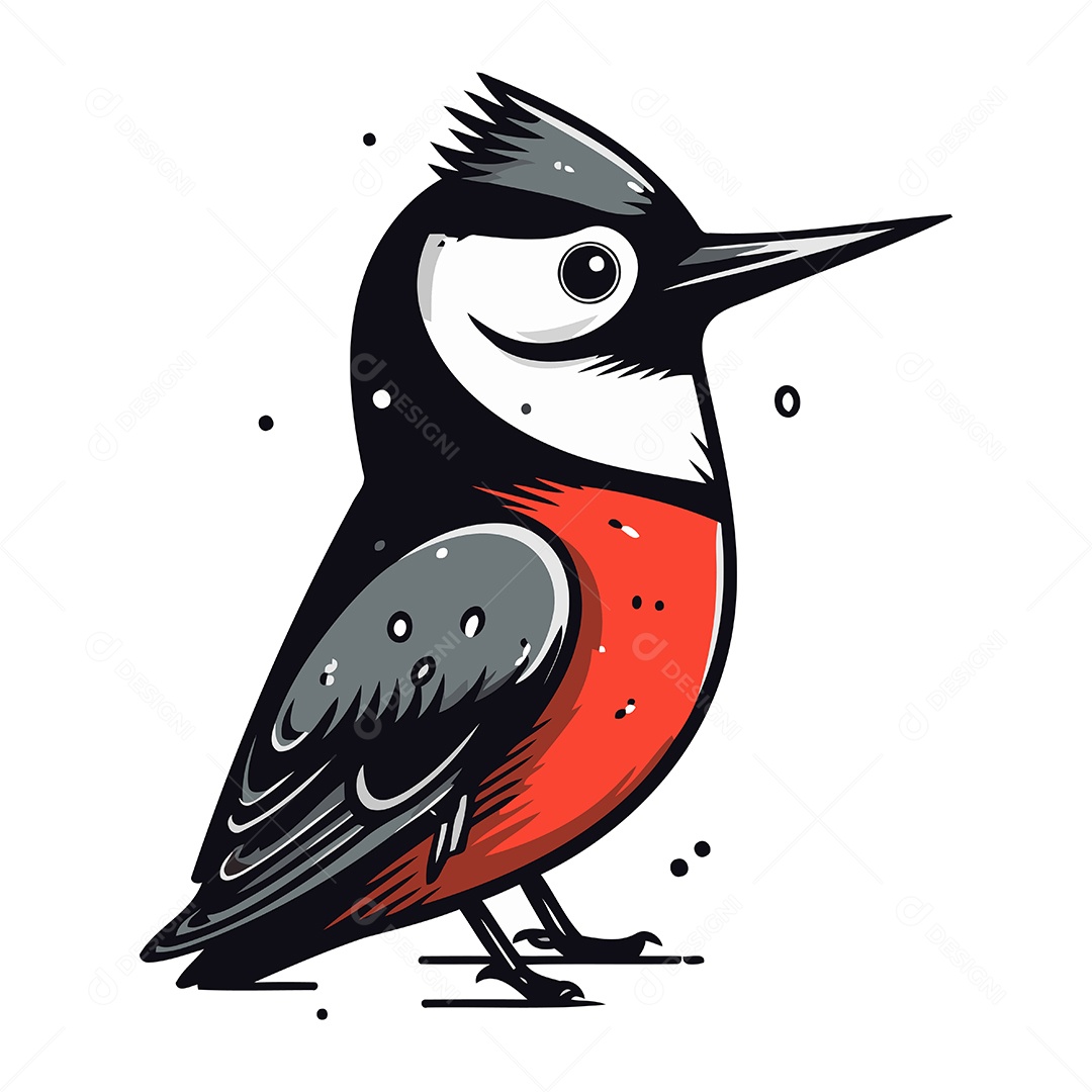 Pica Pau de Desenho Animado Ilustração Vetor EPS