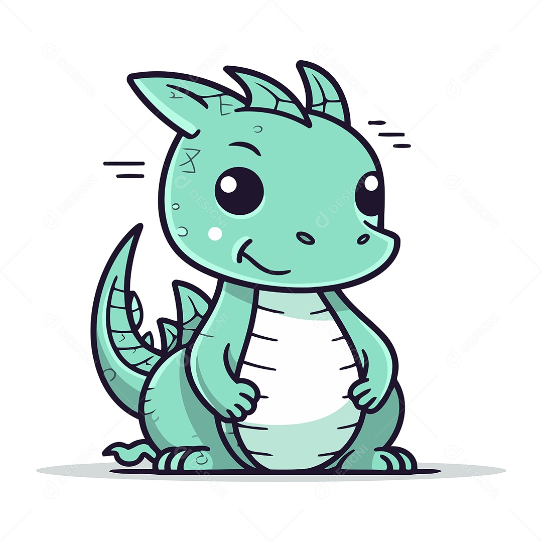 Dragão de Desenho Animado Ilustração Vetor EPS