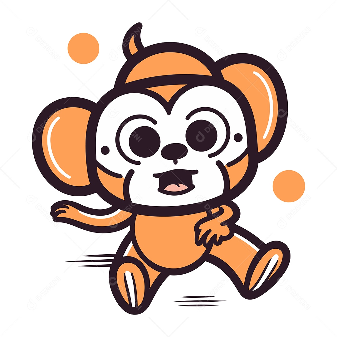 Macaco de Desenho Animado Ilustração Vetor EPS