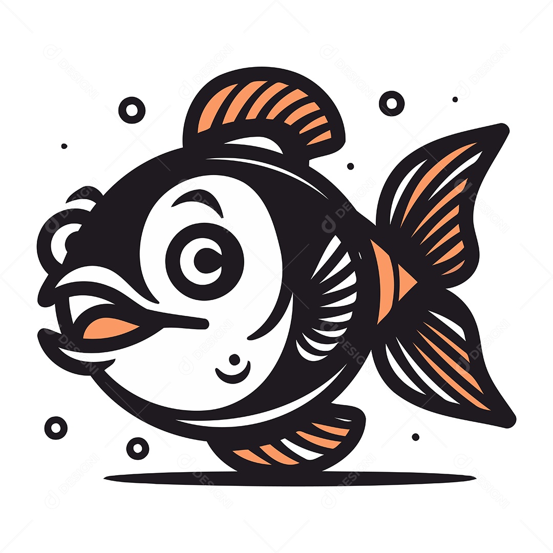 Peixe de Desenho Animado Ilustração Vetor EPS