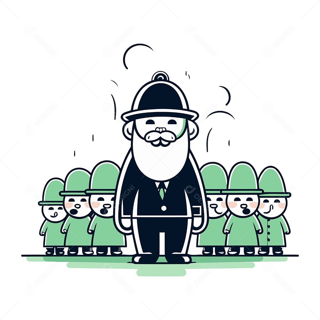 Soldados de Desenho Animado Ilustração Vetor EPS