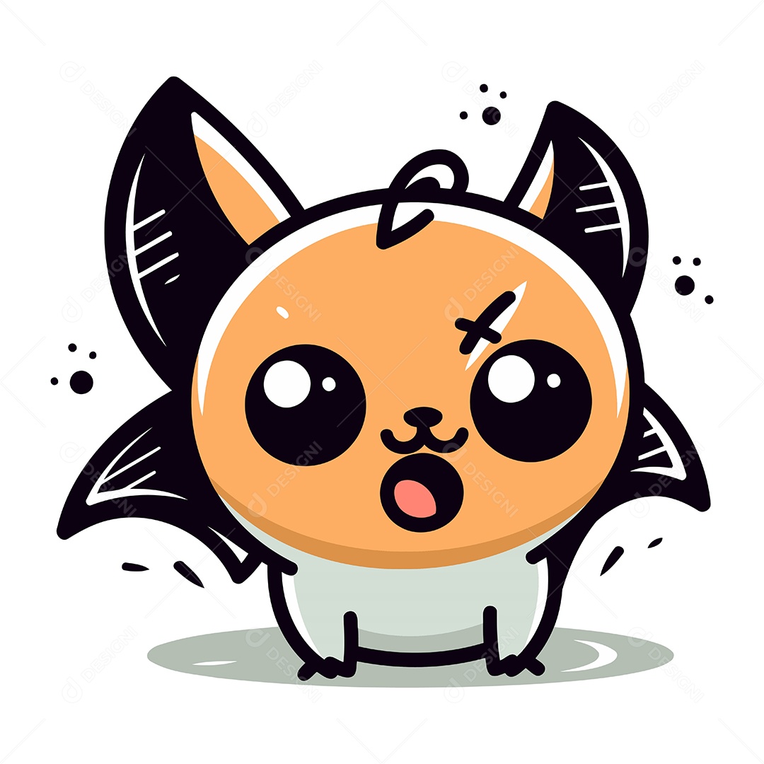 Morcego de Desenho Animado Ilustração Vetor EPS