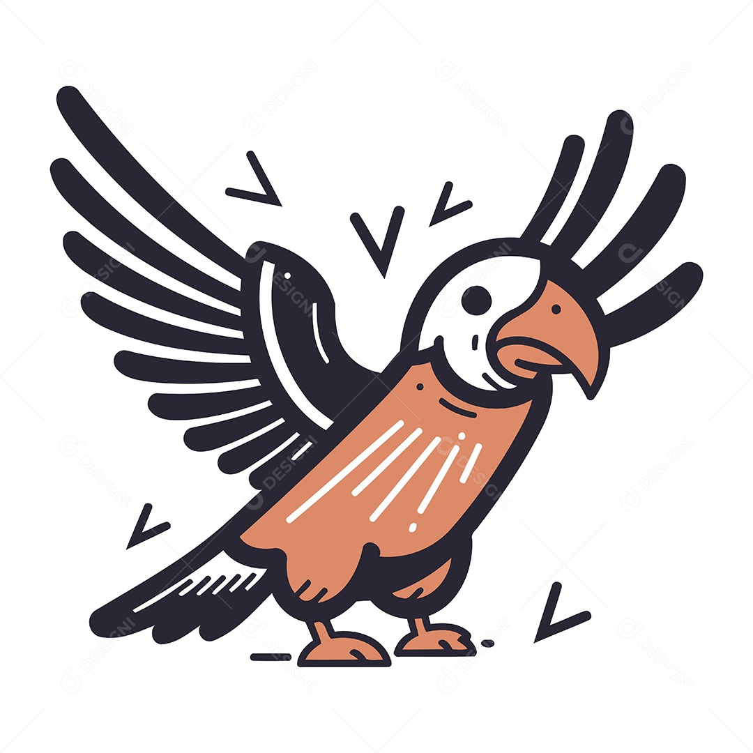 Abutre de Desenho Animado Ilustração Vetor EPS