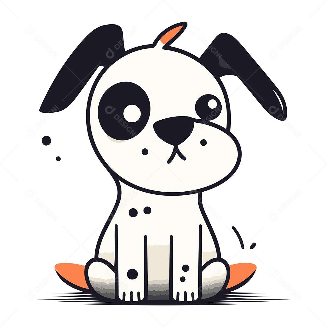 Cachorro de Desenho Animado Ilustração Vetor EPS