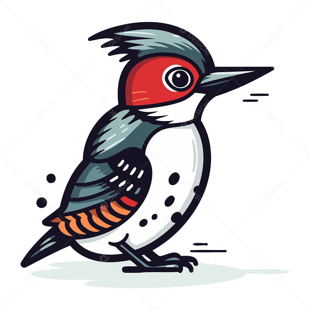 Pica Pau de Desenho Animado Ilustração Vetor EPS
