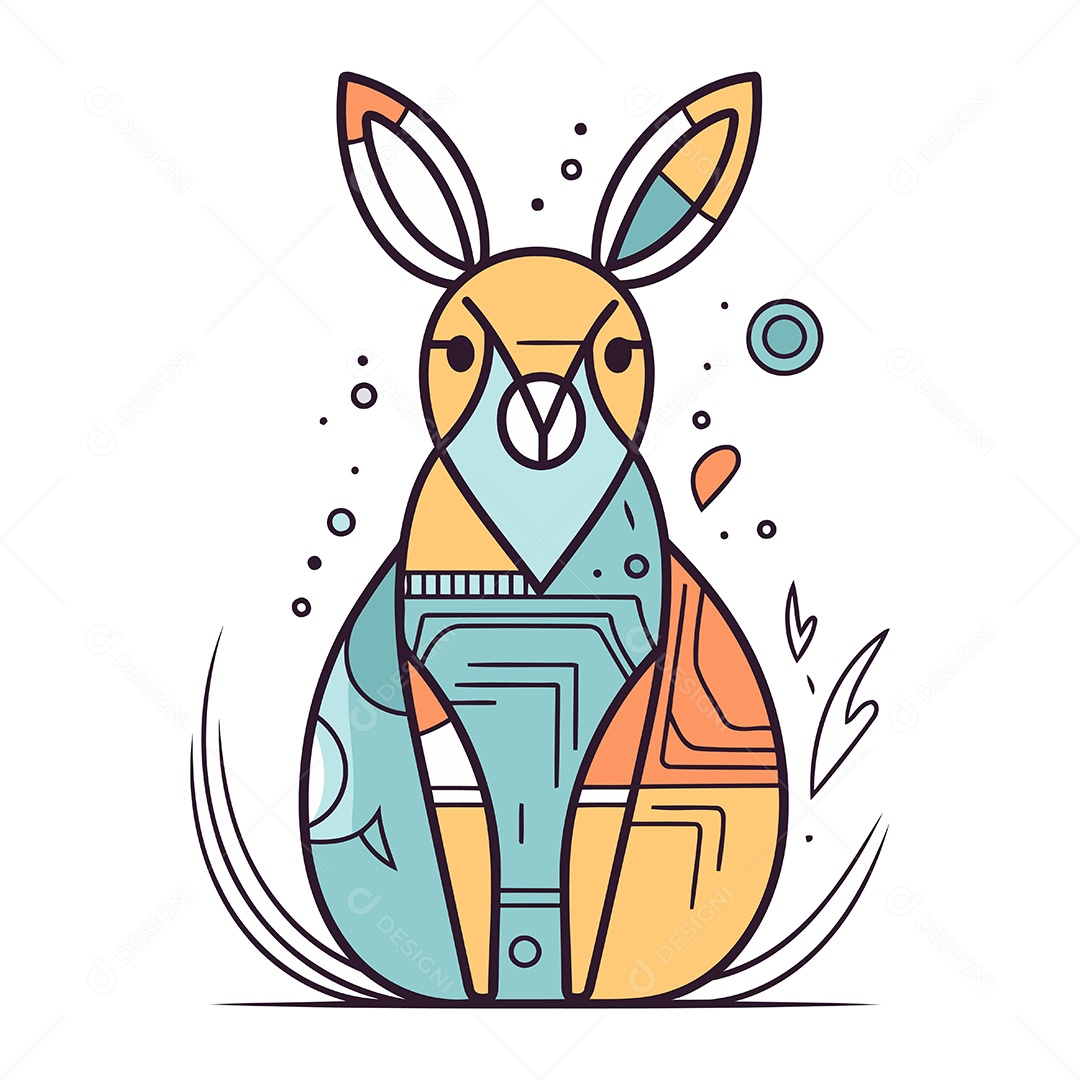 Canguru Fofo de Desenho Animado Ilustração Vetor EPS