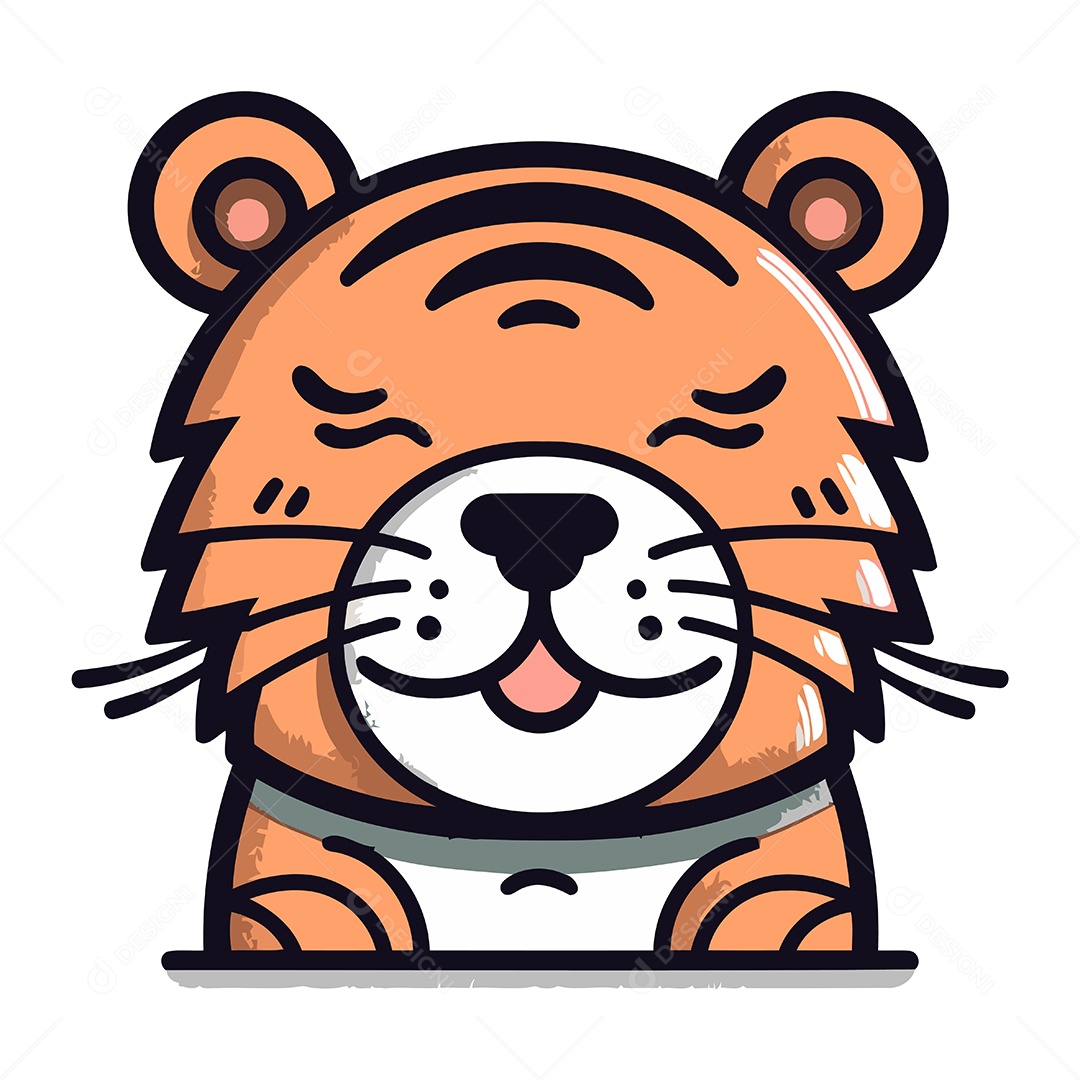Tigre de Desenho Animado Ilustração Vetor EPS