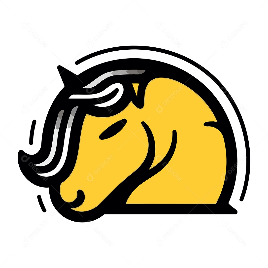 Cabeça de Cavalo Desenho Animado Ilustração Vetor EPS