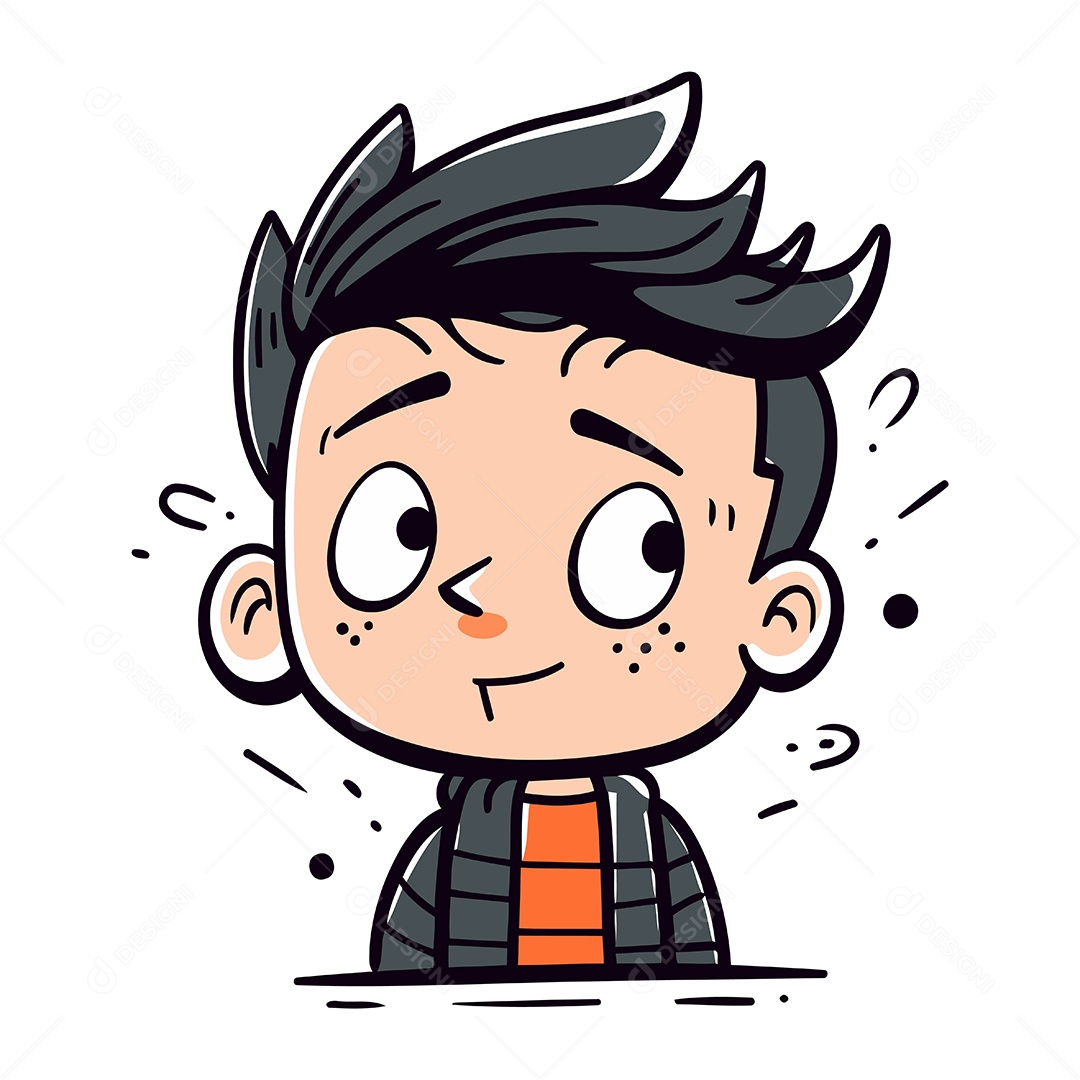 Garoto Bonitinho de Desenho Animado Ilustração Vetor EPS