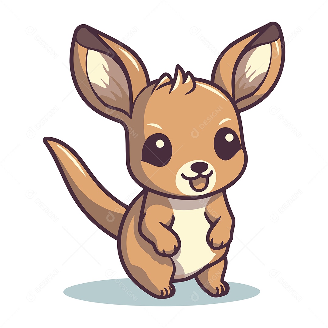 Canguru de Desenho Animado Ilustração Vetor EPS