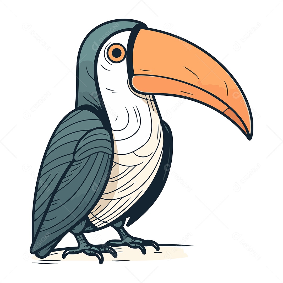 Tucano de Desenho Animado Ilustração Vetor EPS
