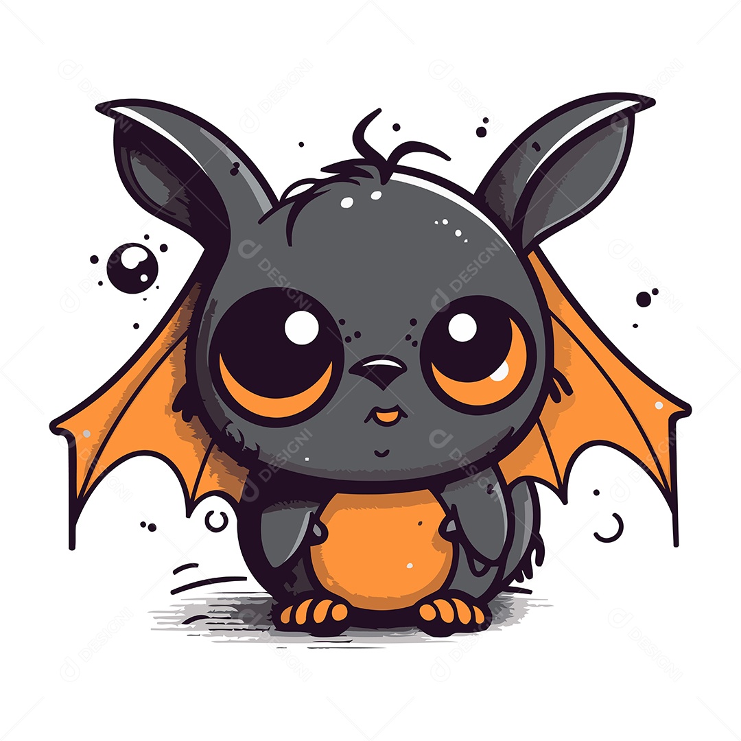 Morcego de Desenho Animado Ilustração Vetor EPS