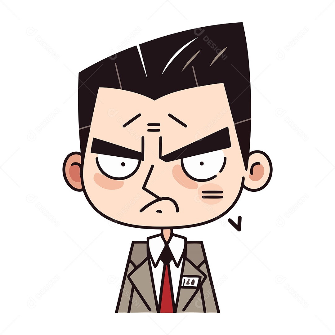 Empresário Irritado de Desenho Animado Ilustração Vetor EPS