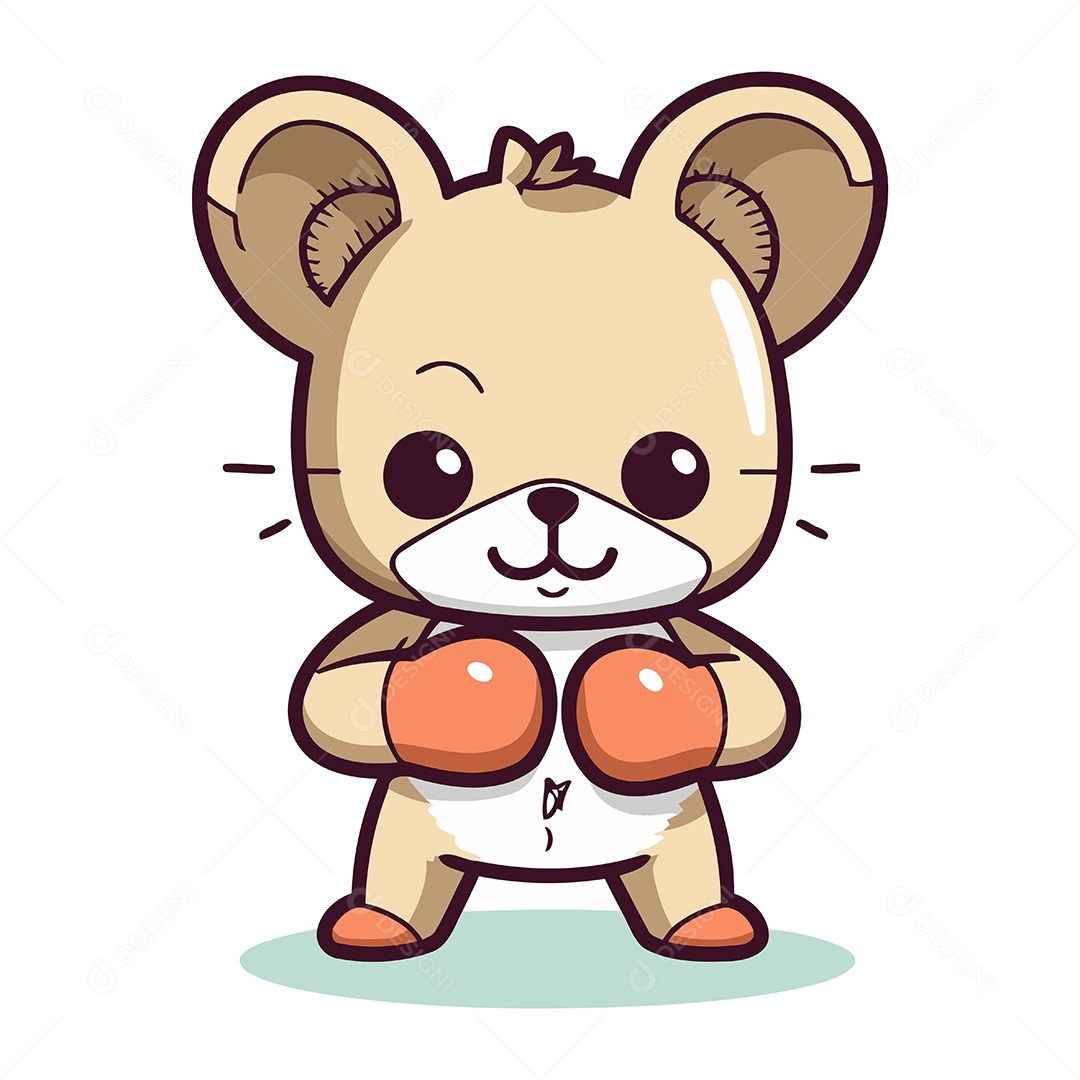 Ratinho Fofo de Desenho Animado Ilustração Vetor EPS