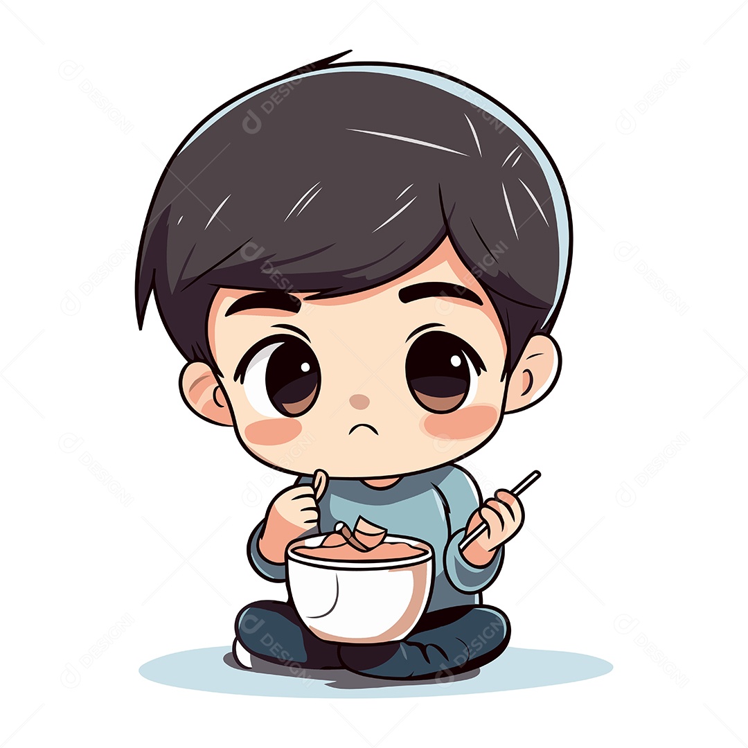 Menino Fofo de Desenho Animado Ilustração Vetor EPS