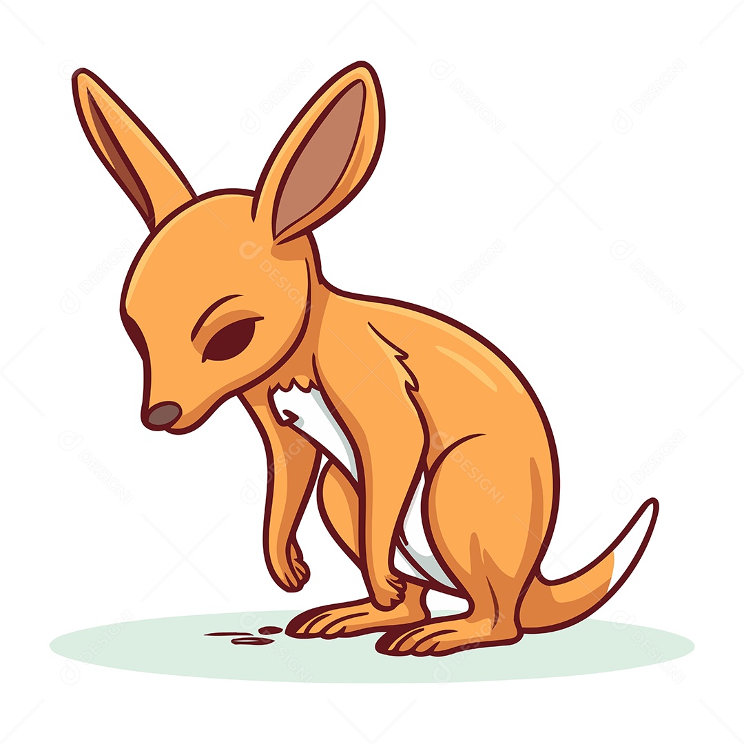 Canguru de Desenho Animado Ilustração Vetor EPS