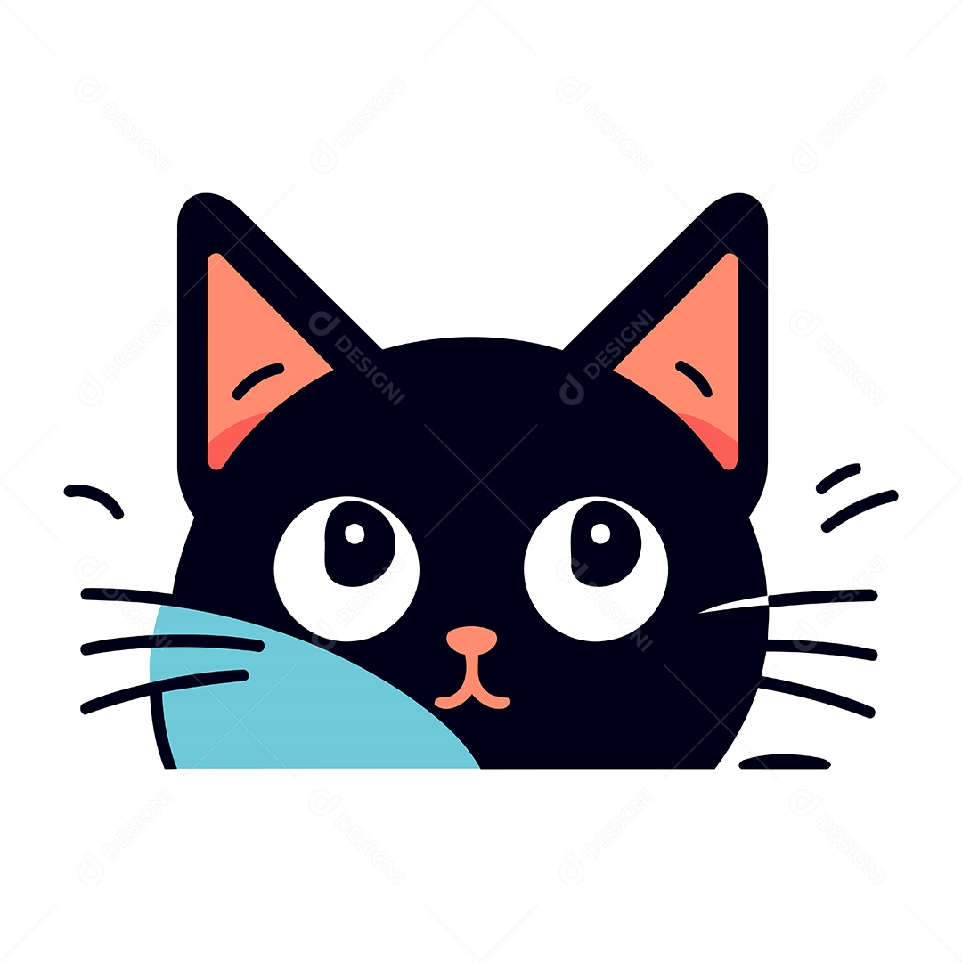 Gato Fofo de Desenho Animado Ilustração Vetor EPS